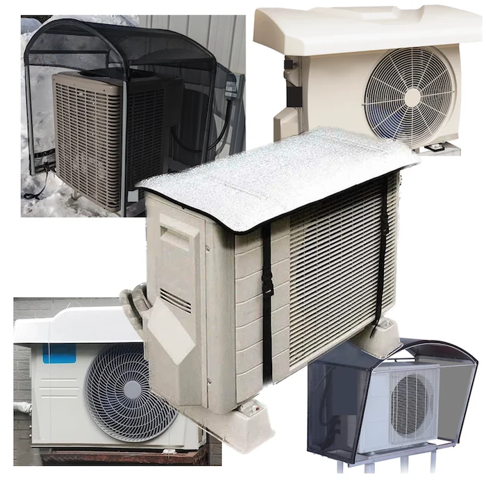 Différents modèles de housses et protections disponibles pour thermopompes