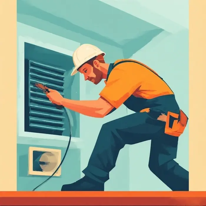Installation professionnelle des conduits de ventilation par un technicien certifié